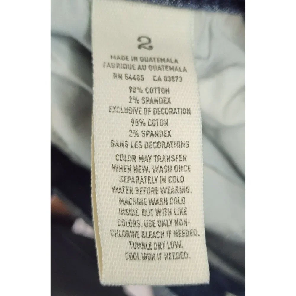 American Eagle Jean Shorts Womens Size 2 Blue Denim Stretch Embroidered Pockets - Picture 11 of 12